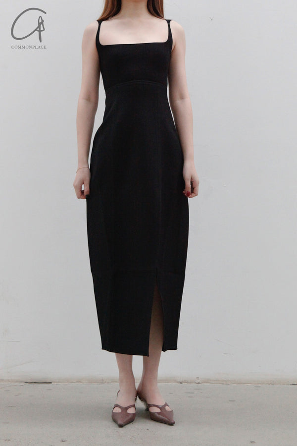 SWAYING/KNIT knitting stitching vest skirt SW23SS2L20 black PS56